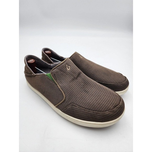 OluKai Nohea Mesh Loafers Men's Slip On Casual Shoes Brown/Green Size 11.5 - Picture 4 of 9
